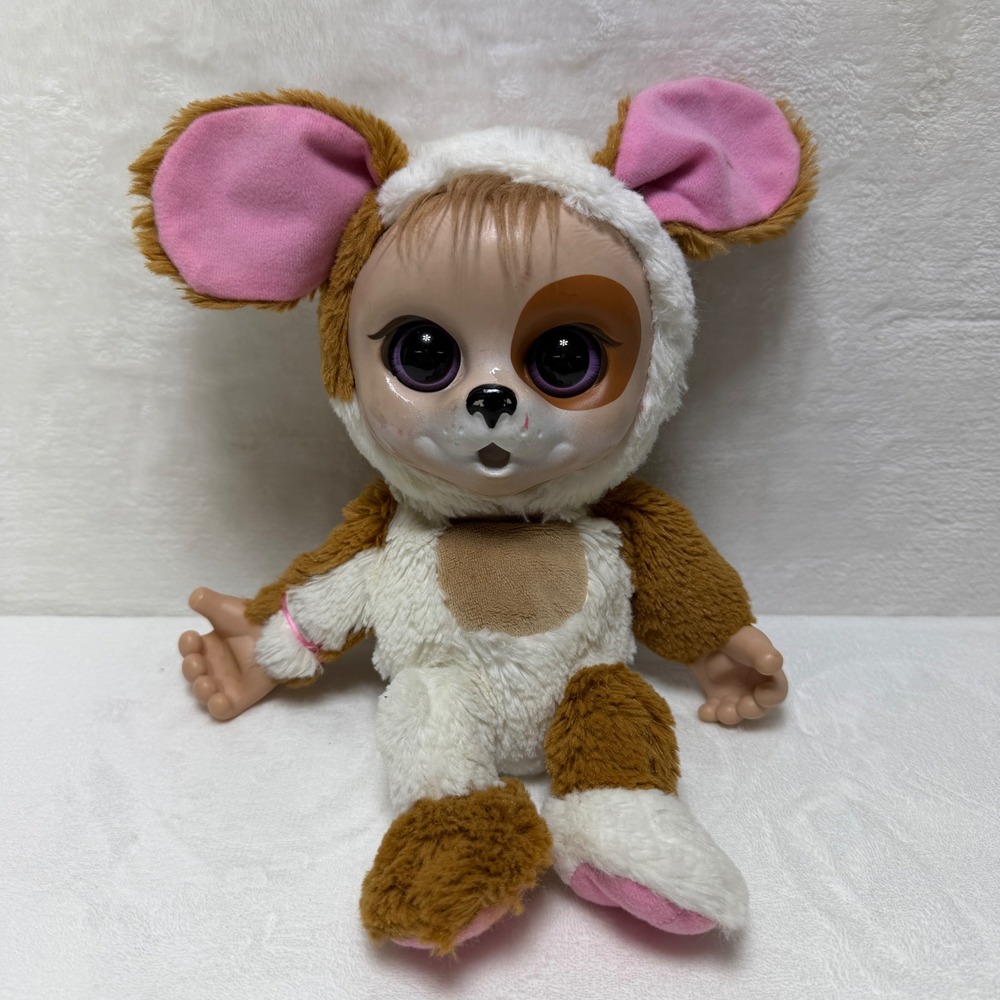 VTG 11" Jakks Pacific Baby Animal Pink Brown Puppy Dog‎ Stuffed Plush Soft Toy